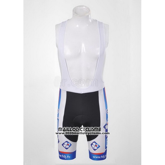 2012 Maillot Ciclismo FDJ Blanc et Azur Manches Courtes et Cuissard